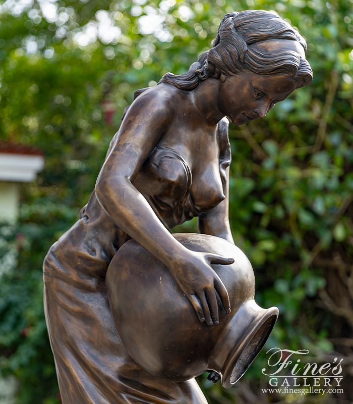 Bronze Fountains  - Lady Pouring Water Bronze Fountain - BF-588